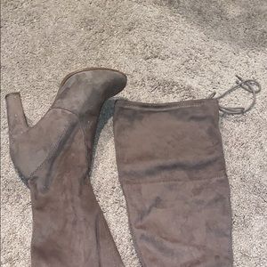 Brown thigh high boots
